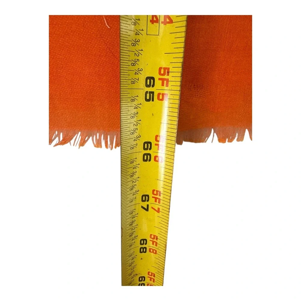 Colorblock Geometric Square Scarf Orange Neon Border Retro Maximalist Boho OS